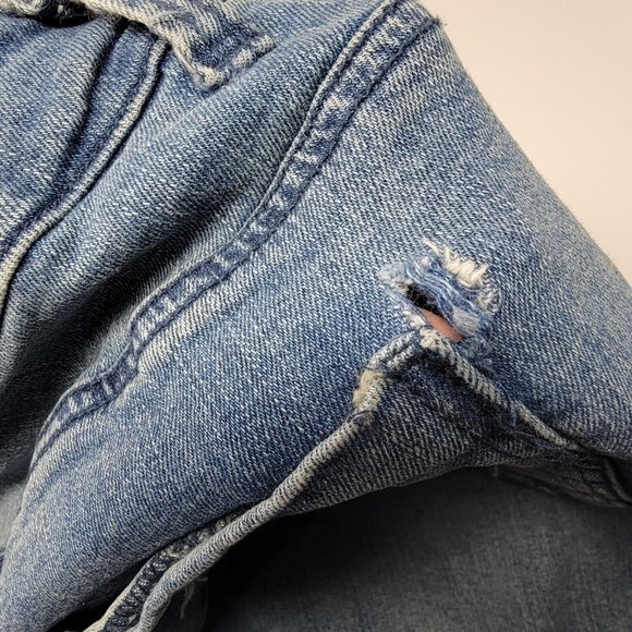 TRIPP NYC Plus Size‎ 26 Women's Distressed Plaid Skinny Blue Denim Jeans FLAW - Picture 6 of 7